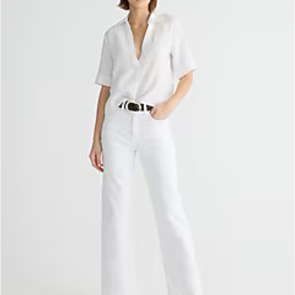 J Crew Slim Wide Leg Jeans White Size 29